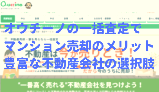 オウチーノの一括査定でマンション売却のメリットは豊富な不動産会社の選択肢